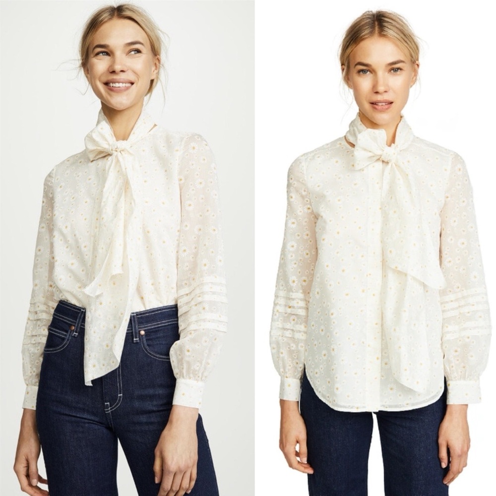 Tory Burch | Hayden Tie Neck Blouse In Daisy